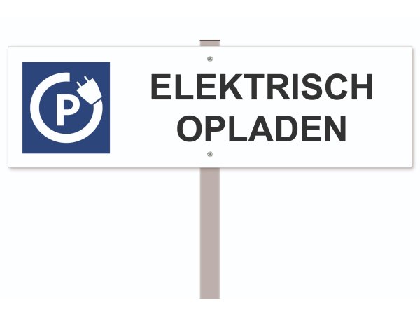 Parkeerbord Elektrisch opladen (met paal)