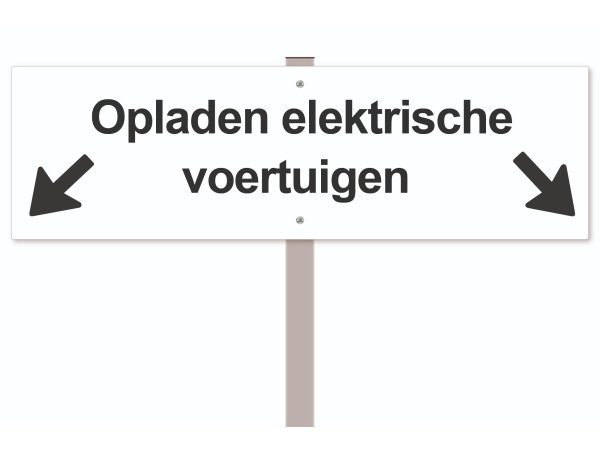 Parkeerbord Opladen elektrische voertuigen (met paal)