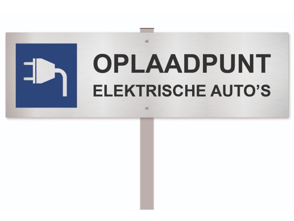 Parkeerbord Oplaadpunt elektrische auto's (met paal)