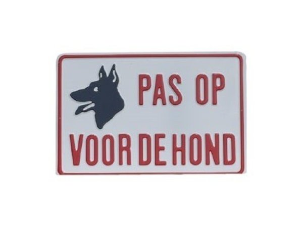 Tekstbord Aluminium Pas op voor de hond