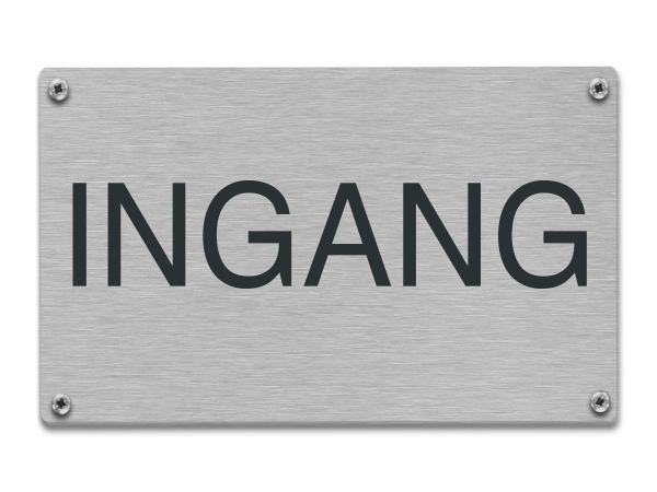 Tekstbord rvs Ingang