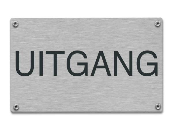 Tekstbord rvs Uitgang