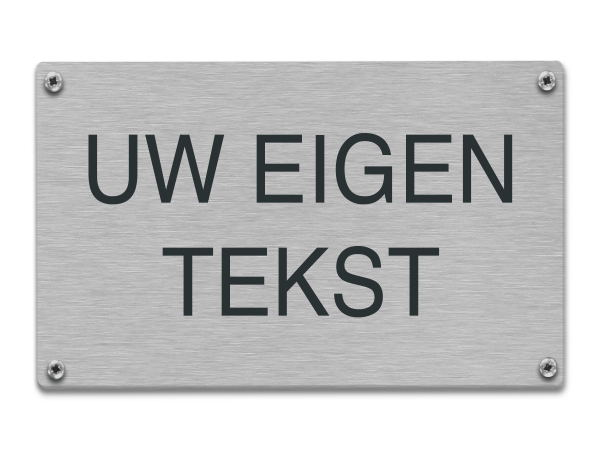 Tekstbord rvs met eigen tekst