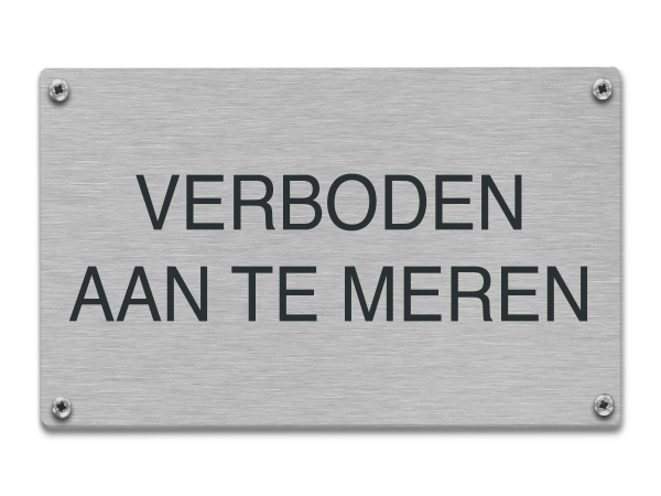 Tekstbord rvs Verboden aan te meren