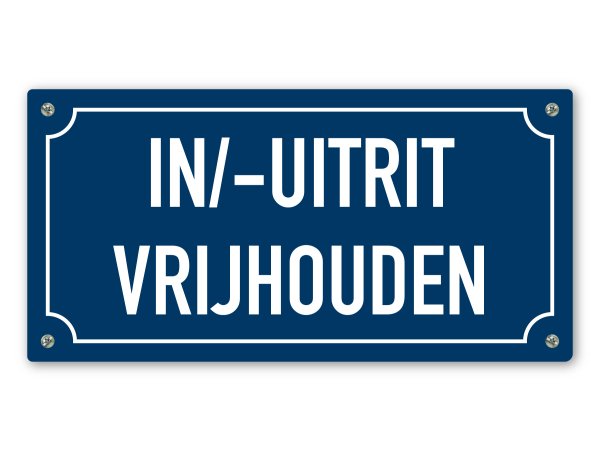 In/uitrit vrijhouden