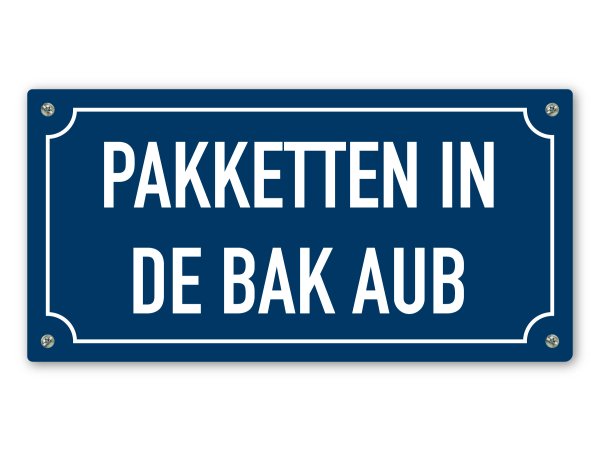 Pakketten in de bak aub