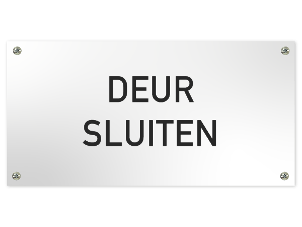 Tekstbord Deur sluiten