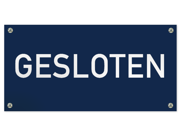 Tekstbord Gesloten