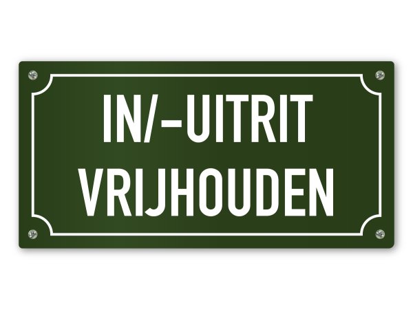 In/uitrit vrijhouden