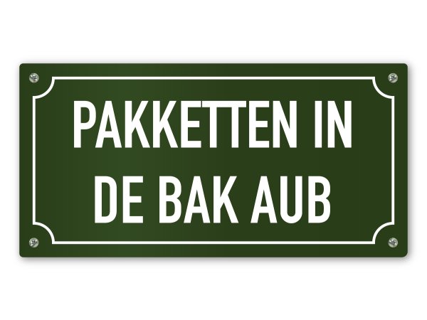 Pakketten in de bak aub