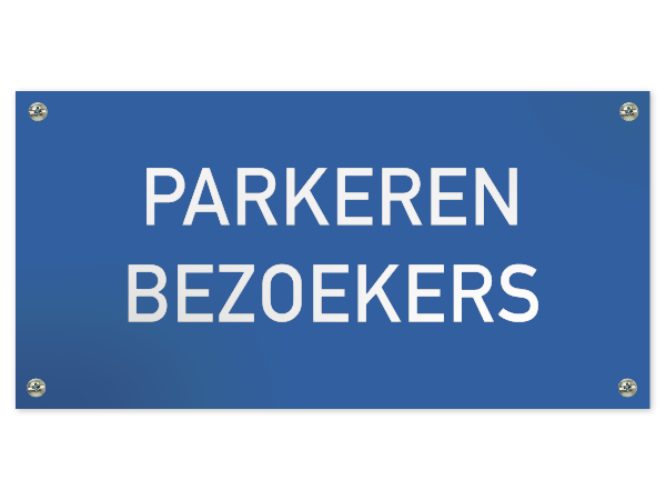 Tekstbord Parkeren bezoekers