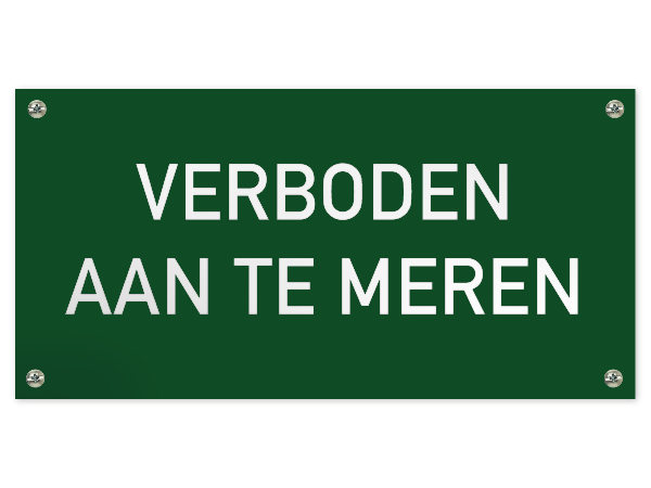 Tekstbord Verboden aan te meren