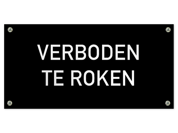 Tekstbord Verboden te roken