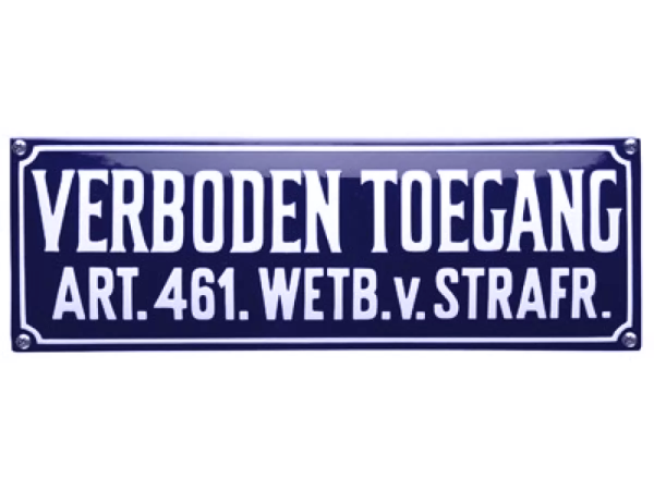 Tekstbord Verboden toegang