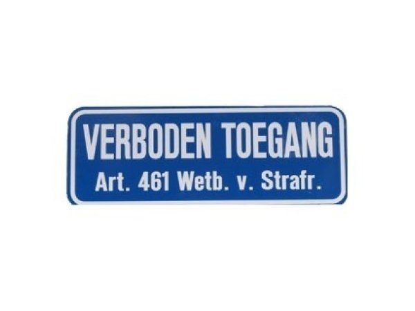 Tekstbord Aluminium Verboden toegang