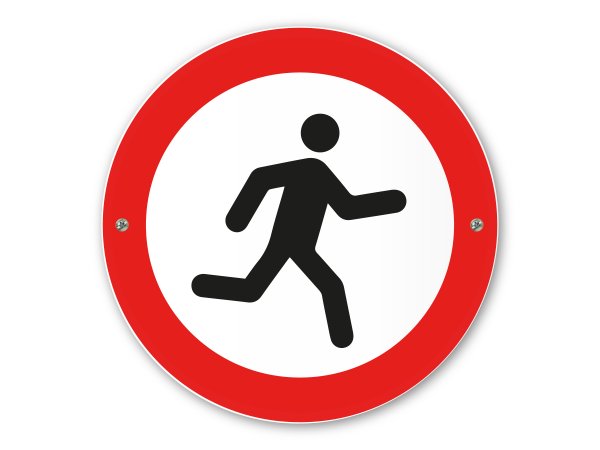 Verbodsbord Verboden te lopen