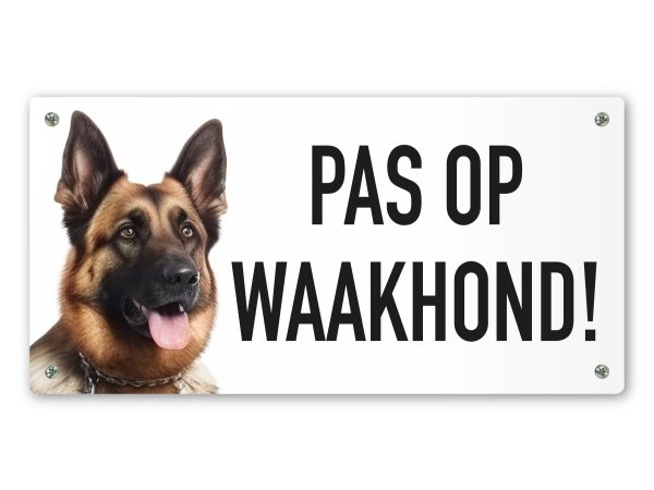 Waakbord Pas op waakhond Herdershond