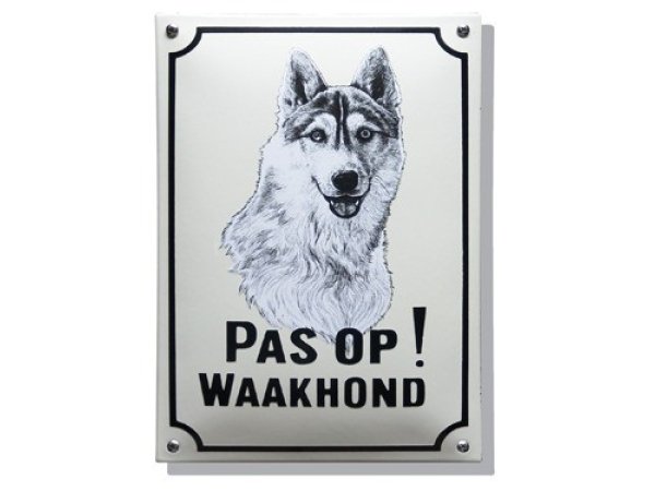 Hier waak ik bord met Husky