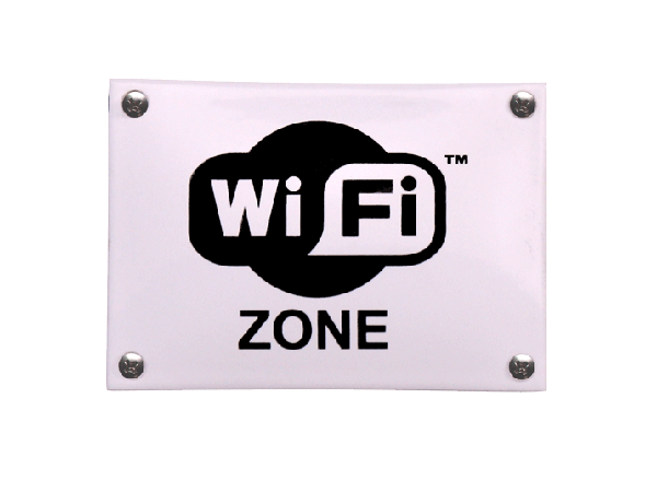 Emaille wifi zone bordje