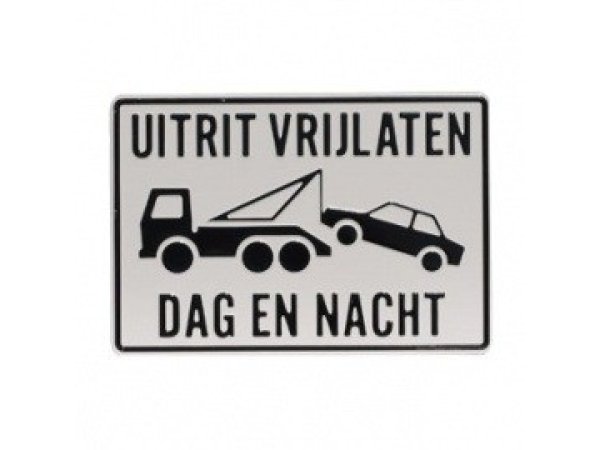 Tekstbord Aluminium Uitrit vrijlaten dag en nacht