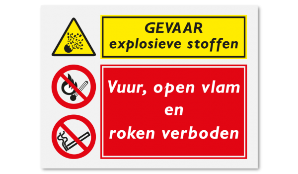 Explosieve stoffen - vuur en open vlam en roken verboden