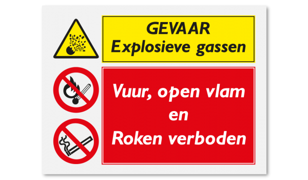 Explosieve gassen - Vuur, open vlam en roken verboden