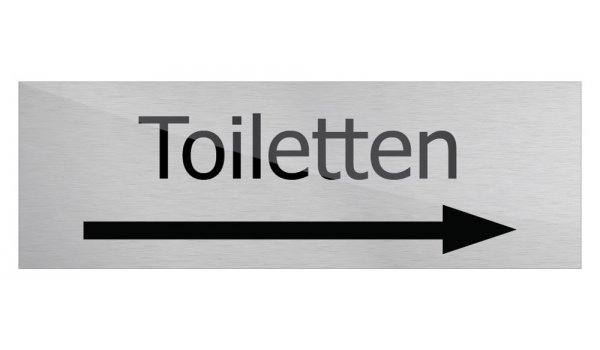 Deurbord Toiletten + pijl rechts