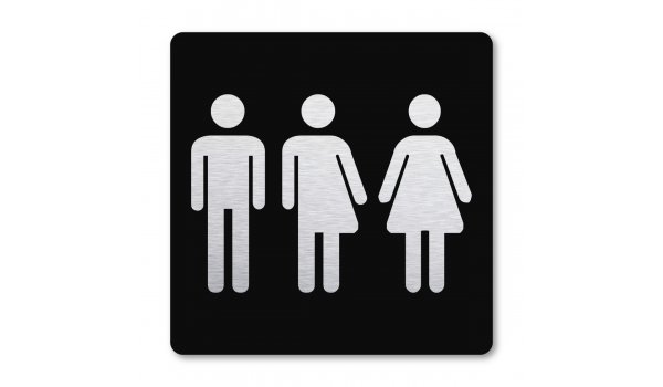 Pictogram zwart Toiletten gender neutraal