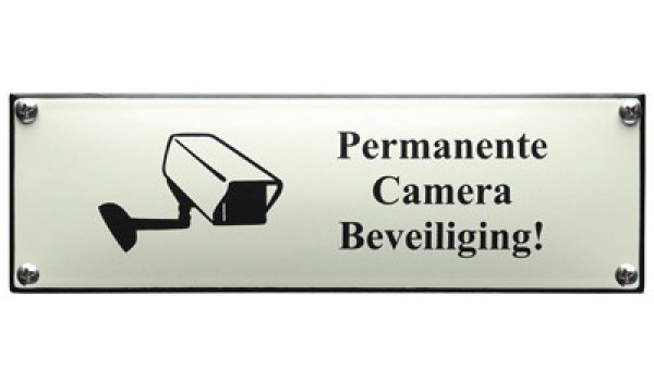Tekstbord Camera beveiliging