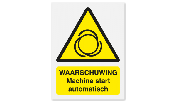Waarschuwing machine start automatisch