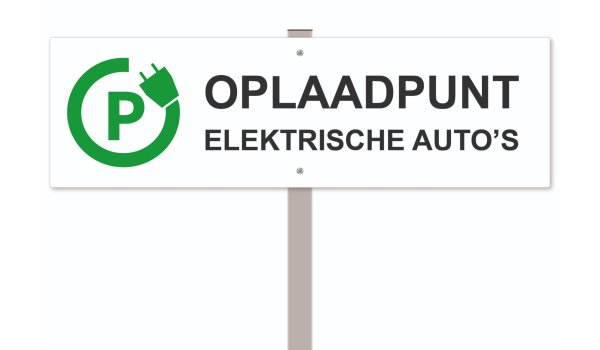 Parkeerbord Oplaadpunt elektrische auto (met paal)