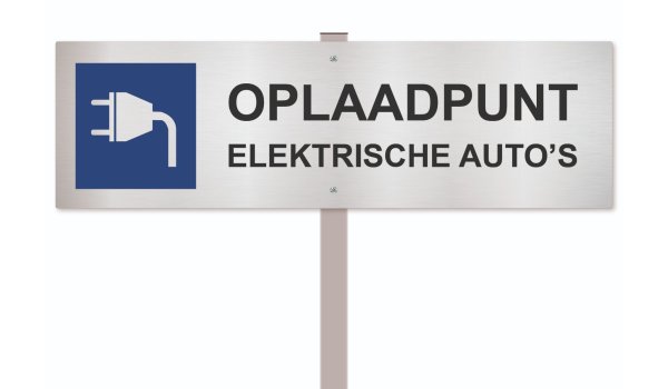 Parkeerbord Oplaadpunt elektrische auto's (met paal)