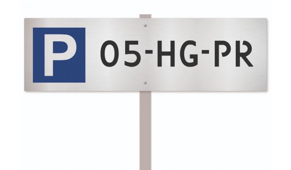 Parkeerbord kenteken (met paal)