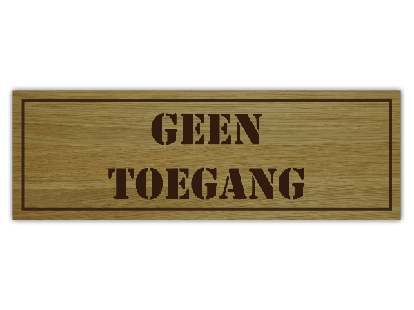 Deurbordje Geen toegang