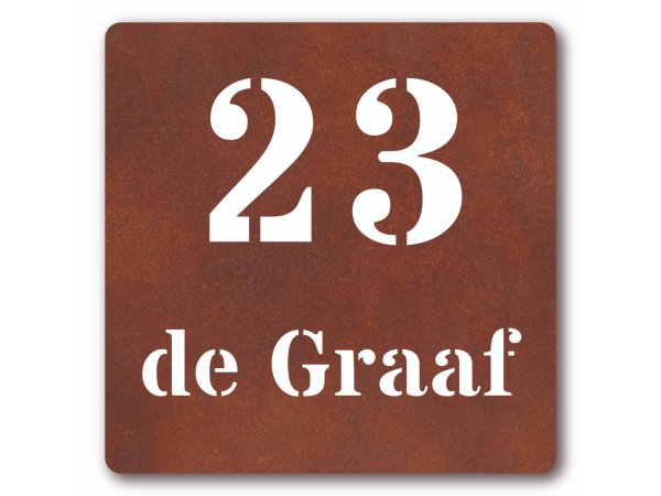 Cortenstaal naambord