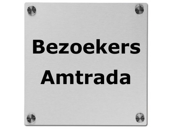 Bedrijfsnaambord rvs bezoekers