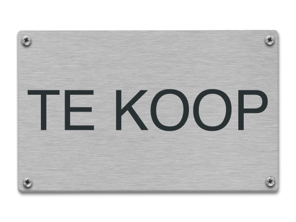 Tekstbord rvs Te koop