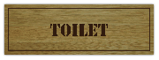 Deurbordje Toilet gemaakt van hout met gegraveerde opdruk