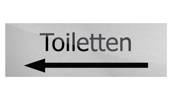 Deurbord Toiletten + pijl links