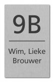 RVS naamplaatje gegraveerd 5 x 8 cm zelfklevend 