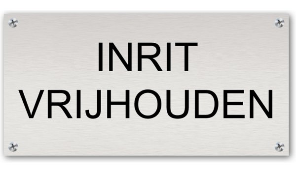 Tekstbord Aluminium Inrit vrijhouden