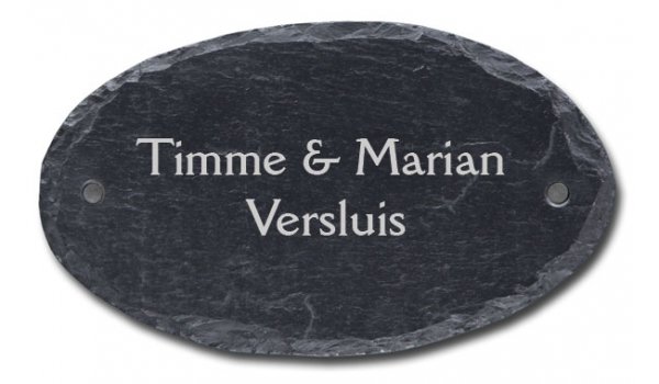 Leisteen naambord ovaal