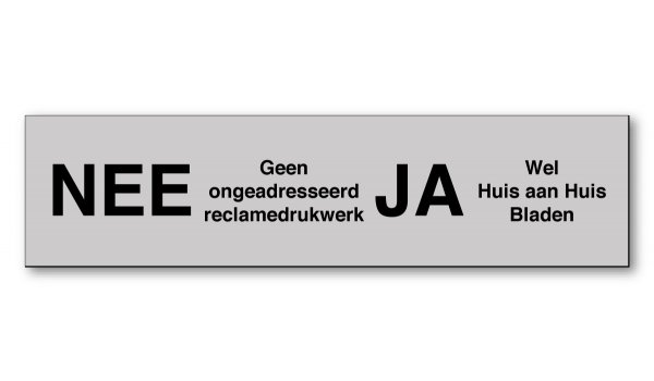 Kunststof NEE JA bordje