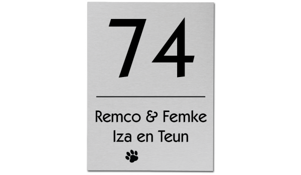 RVS naambord (blind)