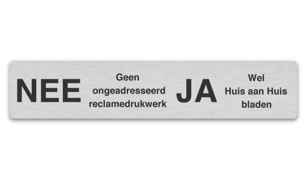 RVS NEE JA bordje