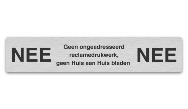 RVS NEE NEE bordje