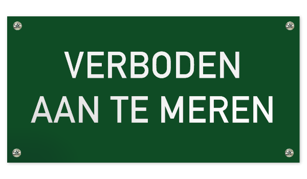 Tekstbord Verboden aan te meren