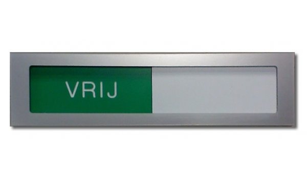 Vrij-Bezet schuifbordje kunststof met kleur