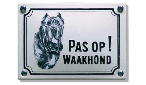 Hier waak ik bordje met foto Mastif