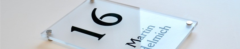 Naambord plexiglas